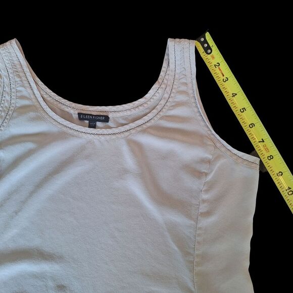 Eileen Fisher Silk Crepe Tank Top Shell Blouse Cami Light Taupe S Neutral Putty - Picture 13 of 14